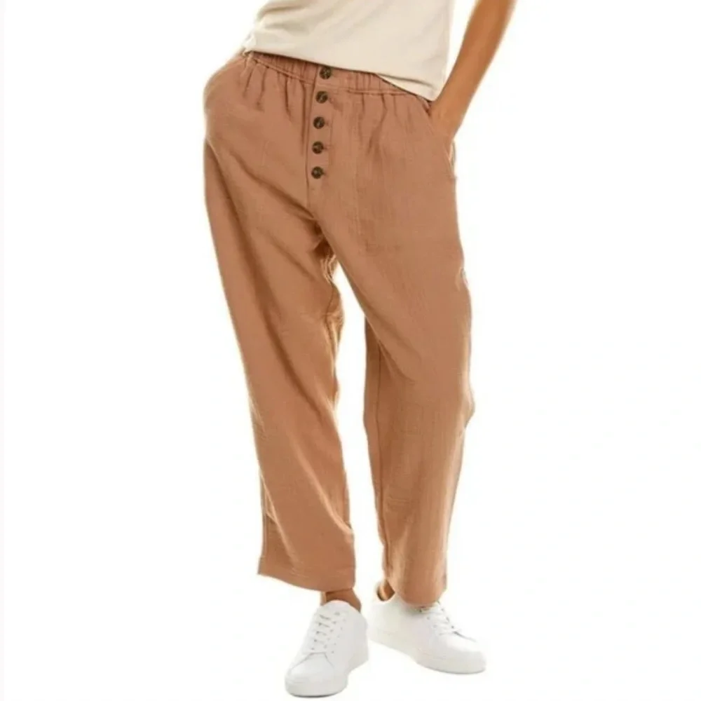 Madewell Linen Blend Tan Pull On Pants, XS